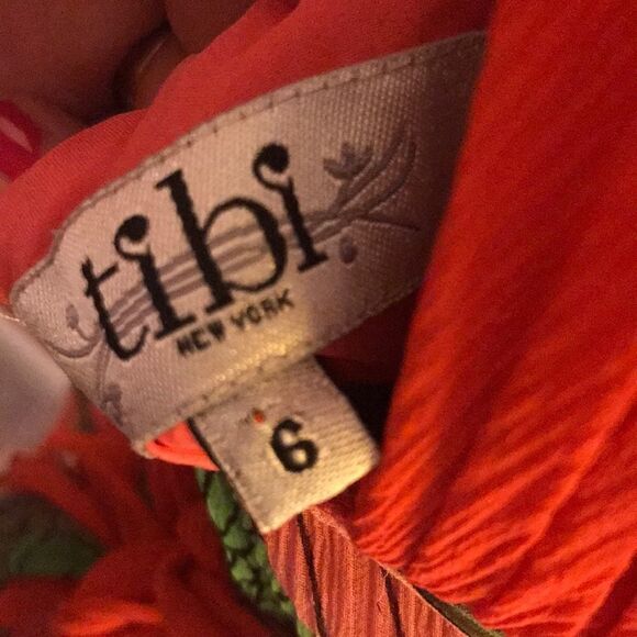 Tibi New York Coral Floral Crossback Halter Dress - Picture 4 of 4